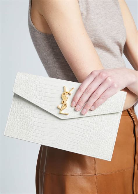 ysl embossed clutch bag|YSL crocodile clutch.